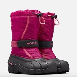 Sorel Flurry Youth Big Girl Snow Boot Tropic Pink Size 5